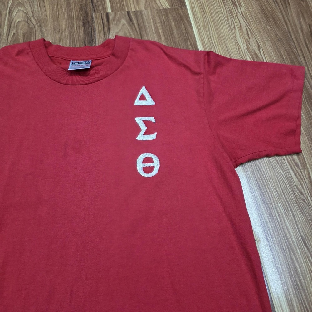 Vintage Delta Sigma Theta Shirt Mens XL Red Oneita Greek Letters Made USA 90s
